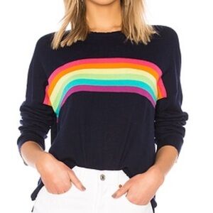 Sundry 2 piece Set/ Navy Blue w/Rainbow Stripe CASHMERE Size 1 (XS)
